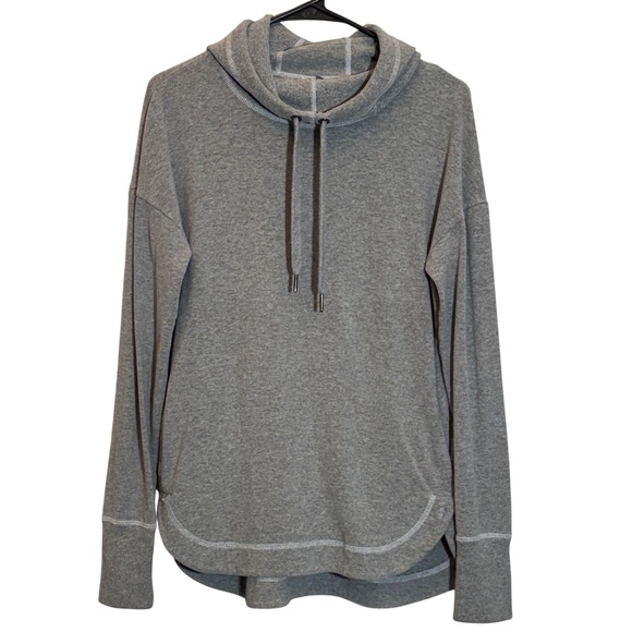 Sweaty Betty Cozy Gray Escape Luxe Fleece Hoodie Crop Sz XS Soft Athleisure Gym - Picture 1 of 11